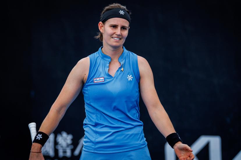 Belgium's Greet Minnen pictured during a third round qualifying match against Poland's Linda Klimovicova in the women singles at the Australian Open, Melbourne Park, Melbourne on Thursday 15 January 2026.  BELGA PHOTO PATRICK HAMILTON  --- BENELUX ONLY   ---