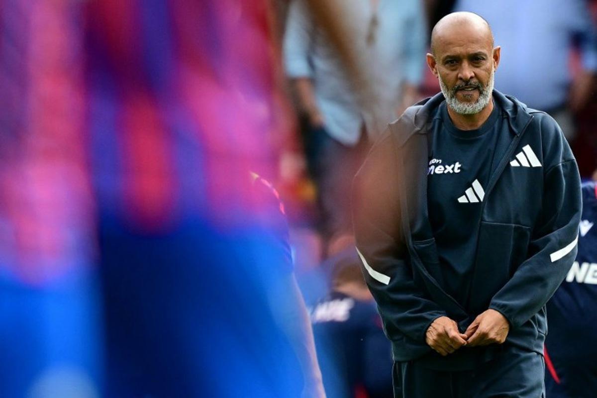 Nottingham Forest's Portuguese manager Nuno Espirito Santo racts after the English Premier League football match between Crystal Palace and Nottingham Forest at Selhurst Park in south London on August 24, 2025.  Ben STANSALL / AFP