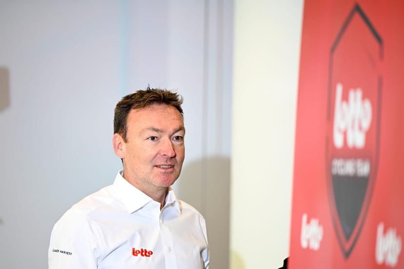 Lotto Dstny sports director Mario Aerts speaks with the press at the Lotto Cycling Team media day, in Temse, Friday 03 January 2025. BELGA PHOTO GOYVAERTS