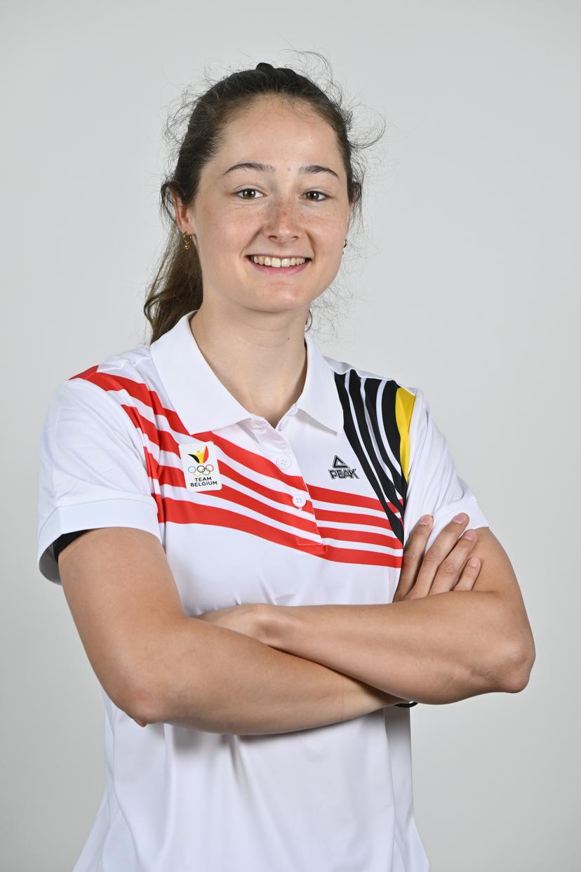 Athlete Fran Vanhoutte poses for the photographer during the annual training camp of Team Belgium (19-25/05), in Rio Maior, Portugal, Friday 23 May 2025. BELGA PHOTO ERIC LALMAND