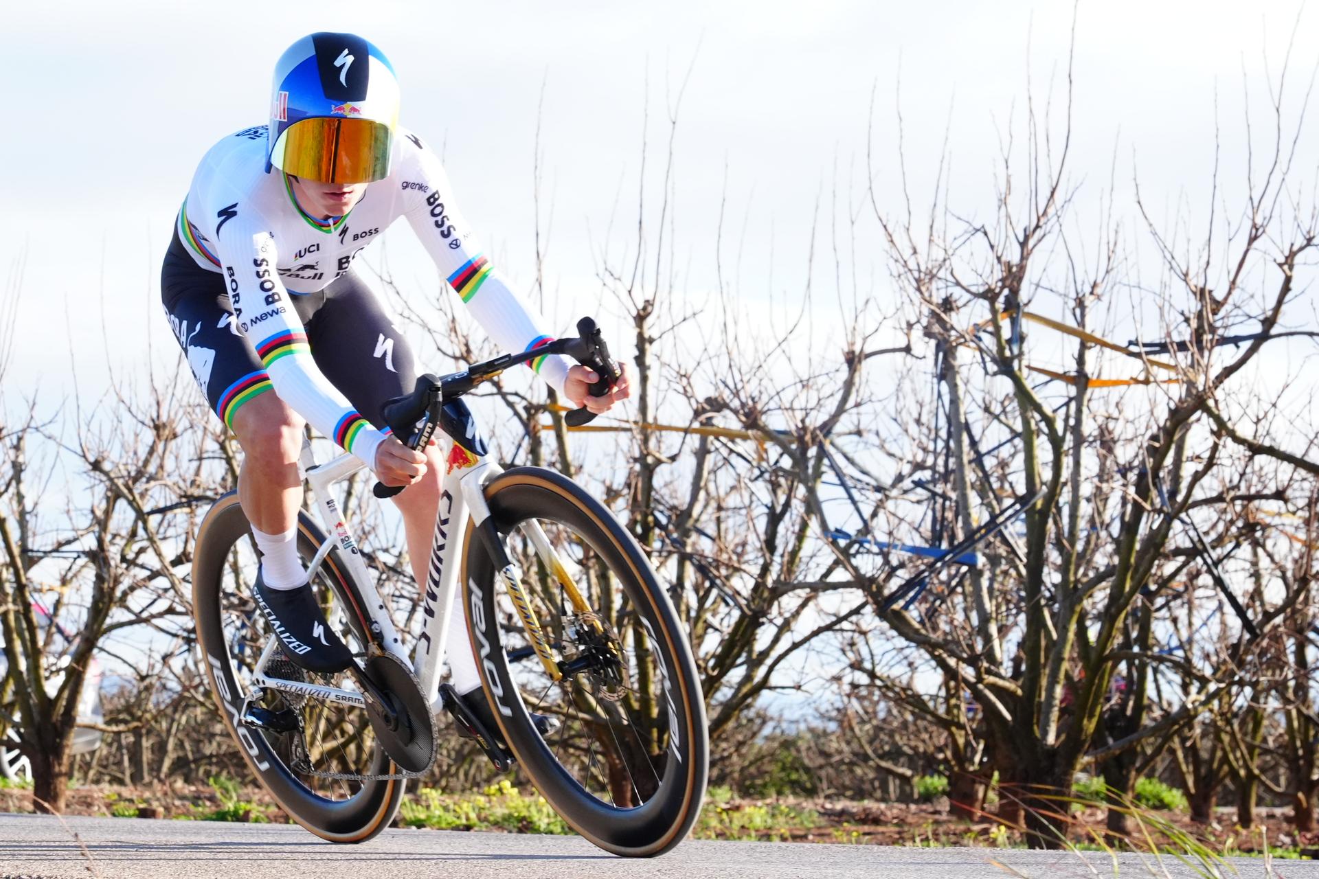 Belgian Remco Evenepoel of Red Bull-BORA-hansgrohe pictured in action during stage 2 of the 2026 Volta Comunitat Valenciana, Tour of Valencia cycling race, a time-trial from Carlet to Alginet (17,5 km), on Thursday 05 February 2026 in Spain. The race takes place from 4 to 8 February and runs through the three provinces of the Valencian Community. BELGA PHOTO JOMA GARCIA