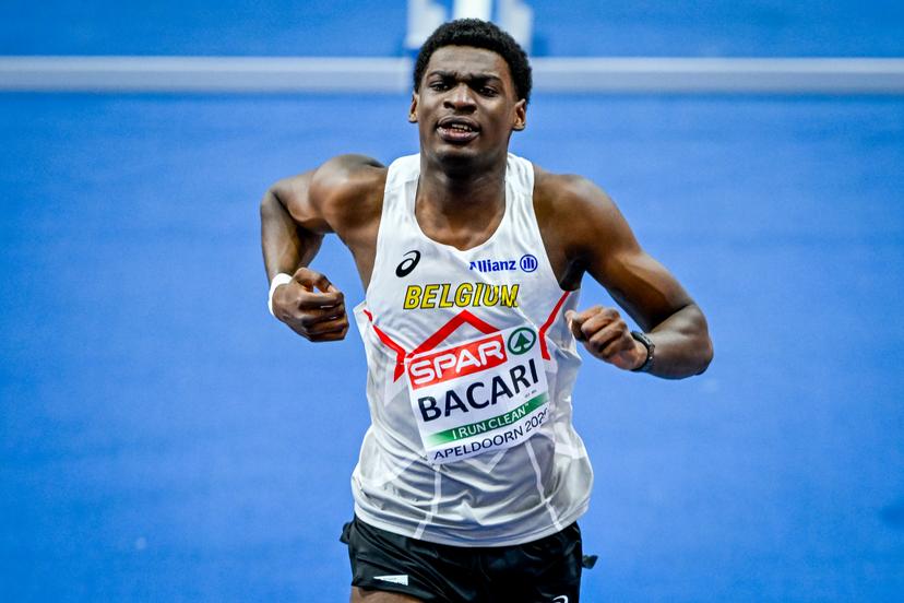 Belgian athlete Elie Bacari pictured in action during the European Athletics Indoor Championships, in Apeldoorn, The Netherlands, Friday 07 March 2025. The championships take place from 6 to 9 March. BELGA PHOTO ERIC LALMAND