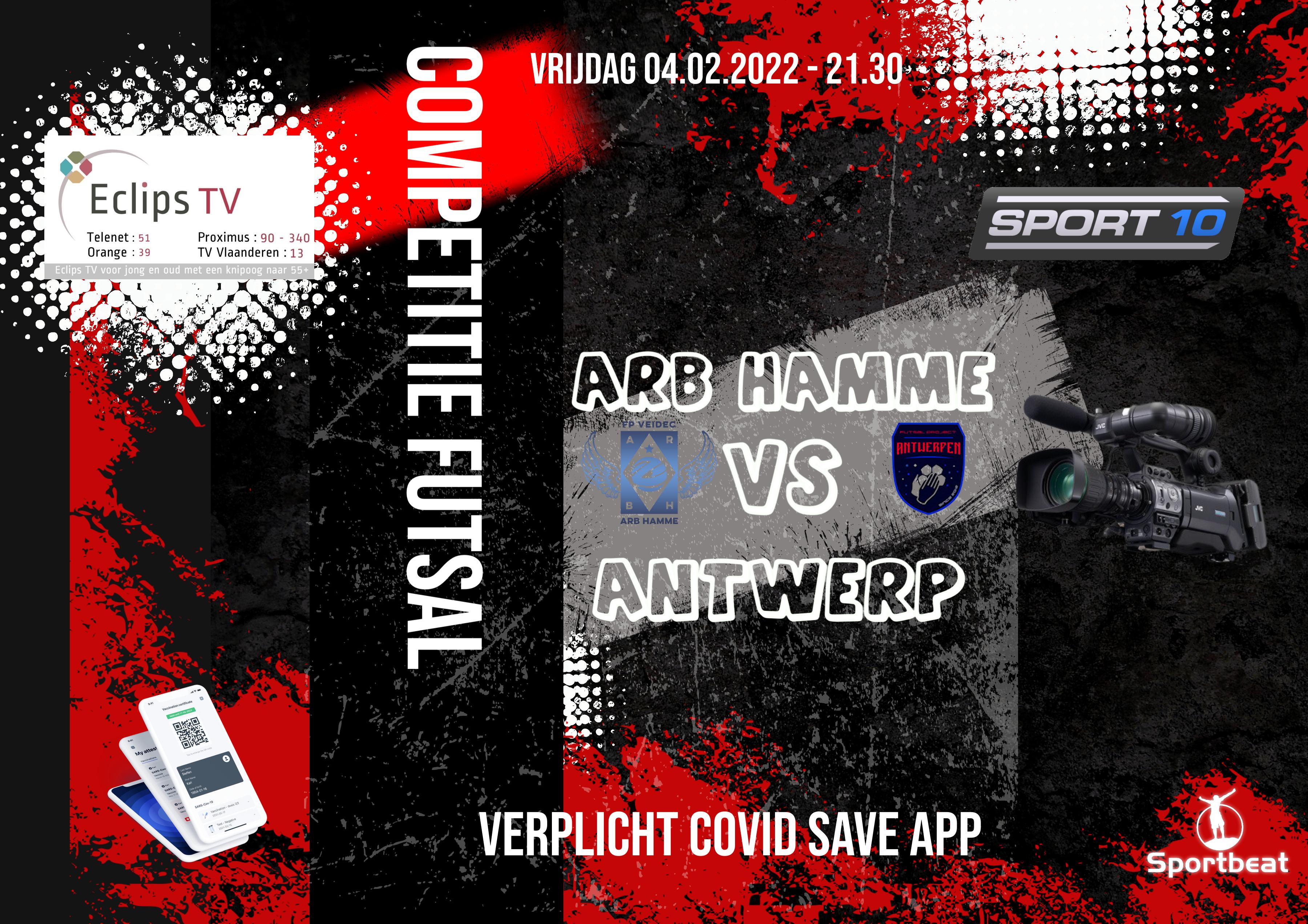 Verslag ARB Hamme vs Futsal Project Antwerpen