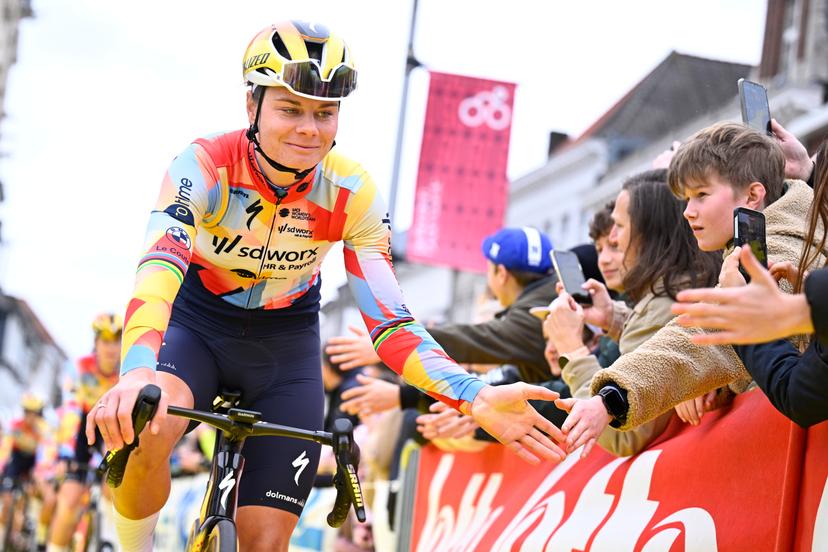 Belgian Lotte Kopecky of SD Worx-Protime pictured at the start of the women's race of the 'Ronde van Vlaanderen/ Tour des Flandres/ Tour of Flanders' UCI WorldTour one day cycling race, 164,1 km with start and finish in Oudenaarde, Sunday 05 April 2026. BELGA PHOTO JASPER JACOBS