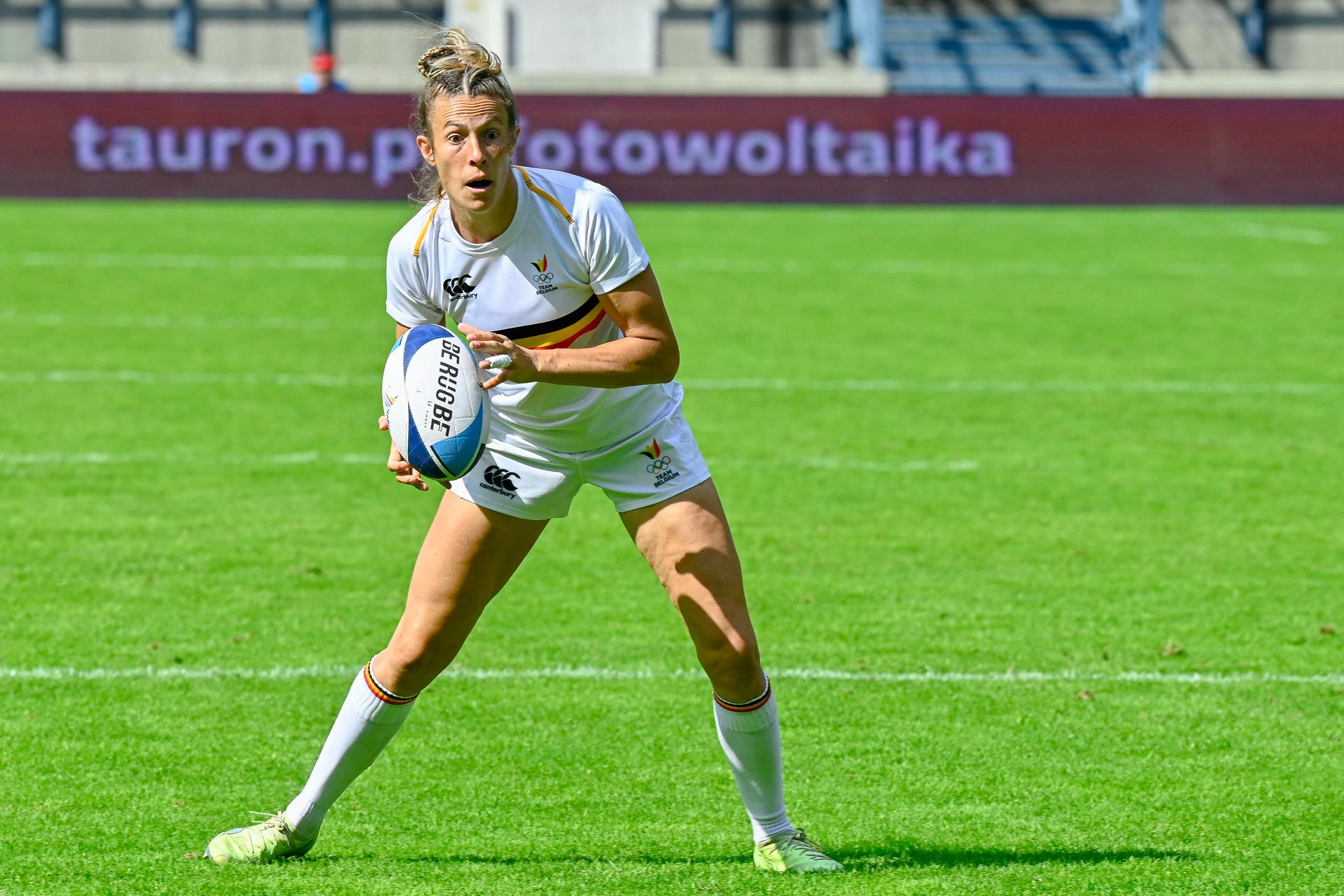 Illustration picture shows the women rugby sevens second pool match between Belgium and Romania on the fifth day ofthe European Games in Krakow, Poland on Sunday 25 June 2023. The 3rd European Games, informally known as Krakow-Malopolska 2023, is a scheduled international sporting event that will be held from 21 June to 02 July 2023 in Krakow and Malopolska, Poland. BELGA PHOTO TEAM BELGIUM