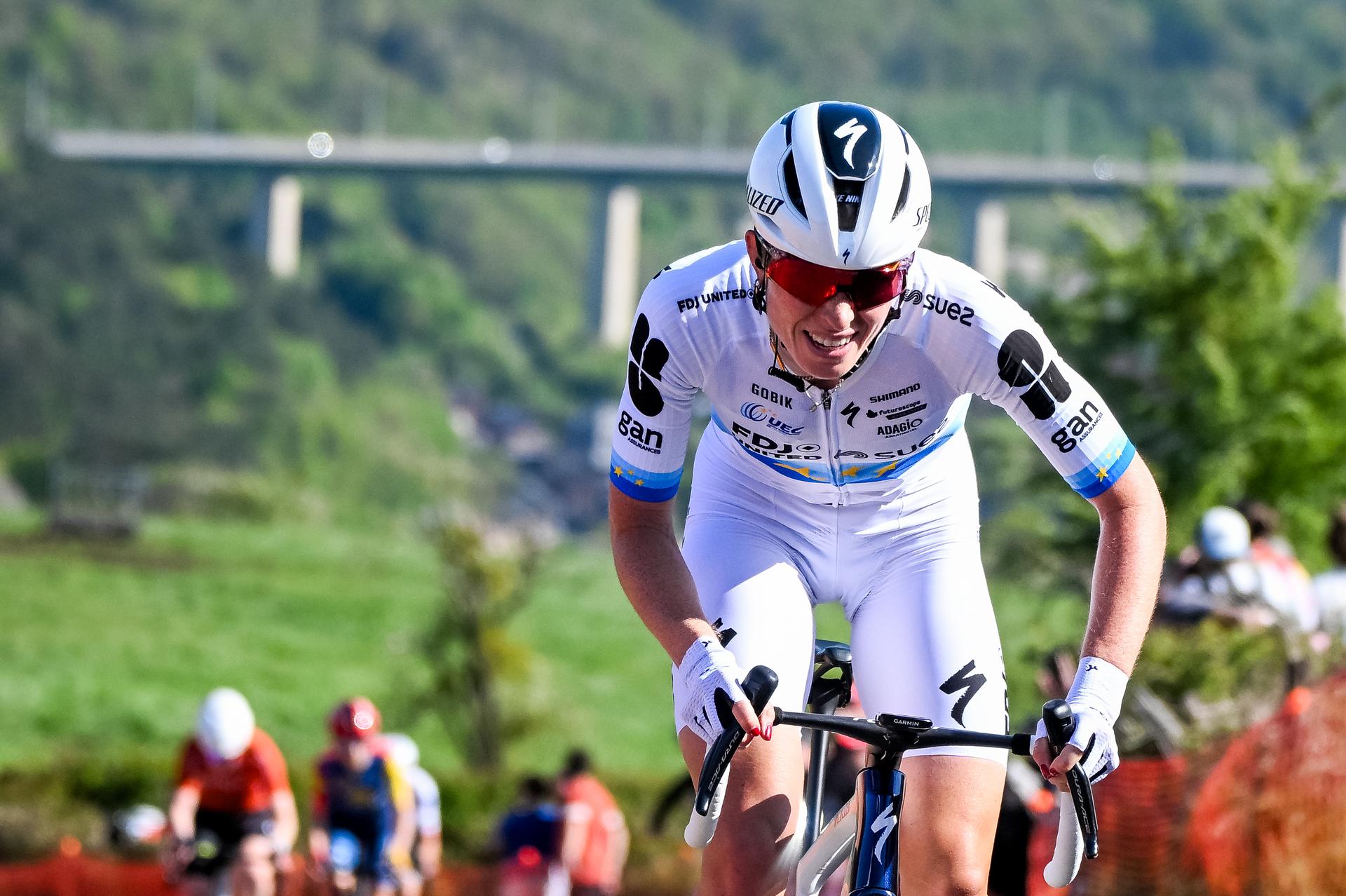 Dutch Demi Vollering of FDJ United-SUEZ pictured in action during the women elite race of the Liege-Bastogne-Liege UCI World Tour one day cycling race, 156km from Bastogne to Liege, Sunday 26 April 2026. BELGA PHOTO ELIAS ROM