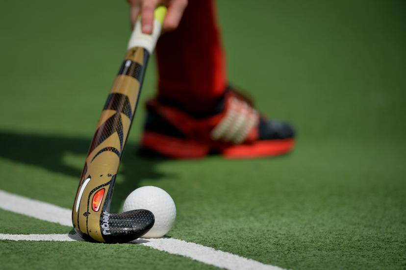 20150510 - BRUSSELS, BELGIUM: Illustration shows a ball and a stick during the women hockey play-offs final game between R Antwerp HC and Waterloo Ducks HC, Sunday 10 May 2015, in Brussels Racing Club. BELGA PHOTO DAVID STOCKMAN