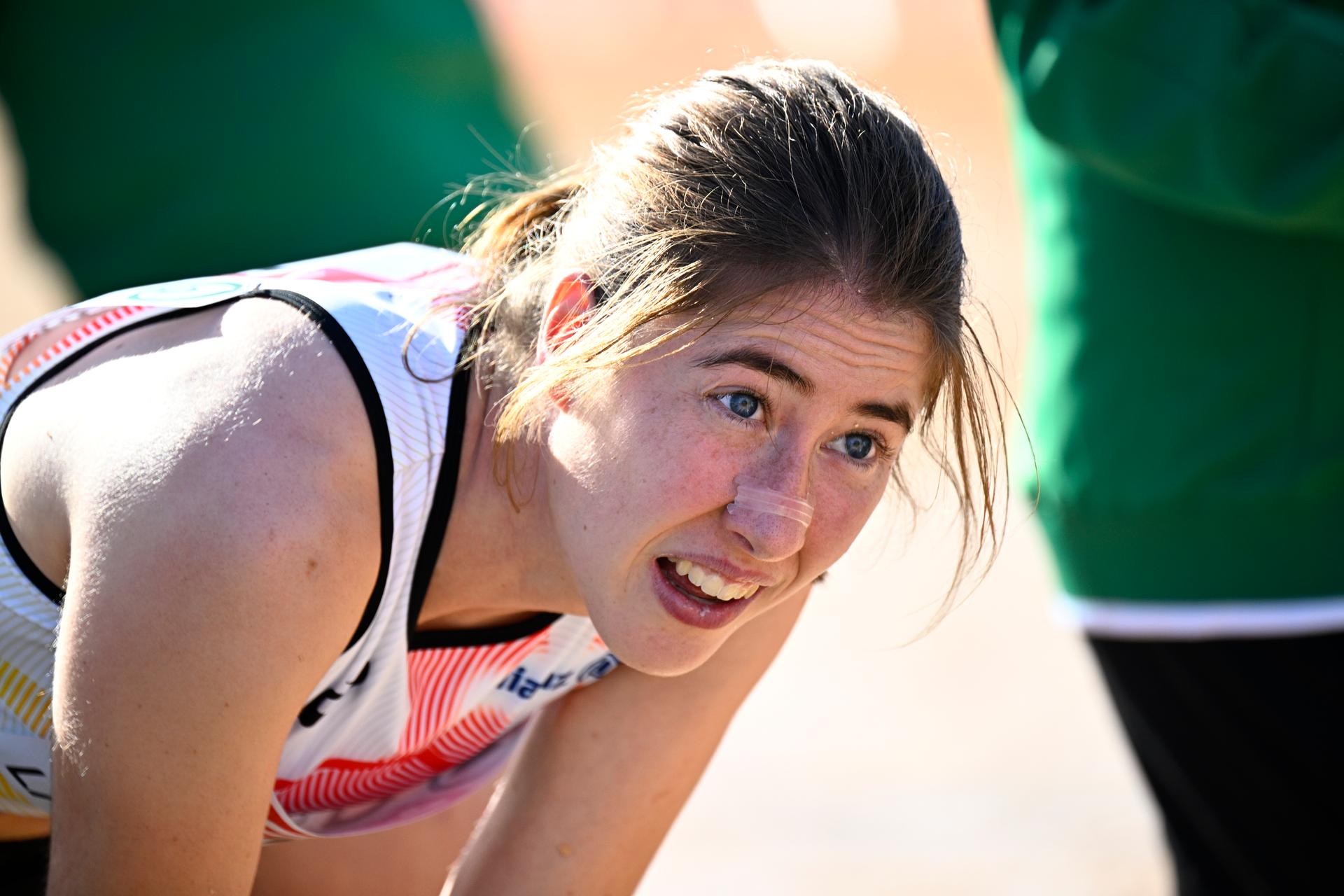Belgian Laure Bilo pictured during the Mixed Relay 4x1500m race at the 2025 SPAR European Cross Country Championships, in Lagoa, Portugal, Sunday 14 December 2025. BELGA PHOTO JASPER JACOBS