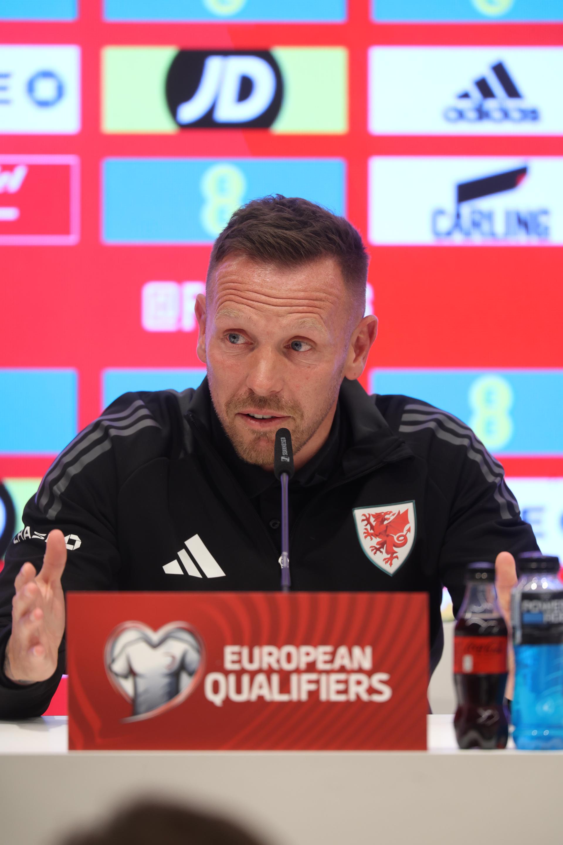 Welsh head coach Craig Bellamy pictured during a press conference of the Wales national soccer team, at the King Baudouin stadium, in Brussels, Sunday 08 June 2025. The team is preparing for the World Cup 2026 qualifier against the Red Devils Belgian national soccer team (09/06). BELGA PHOTO VIRGINIE LEFOUR