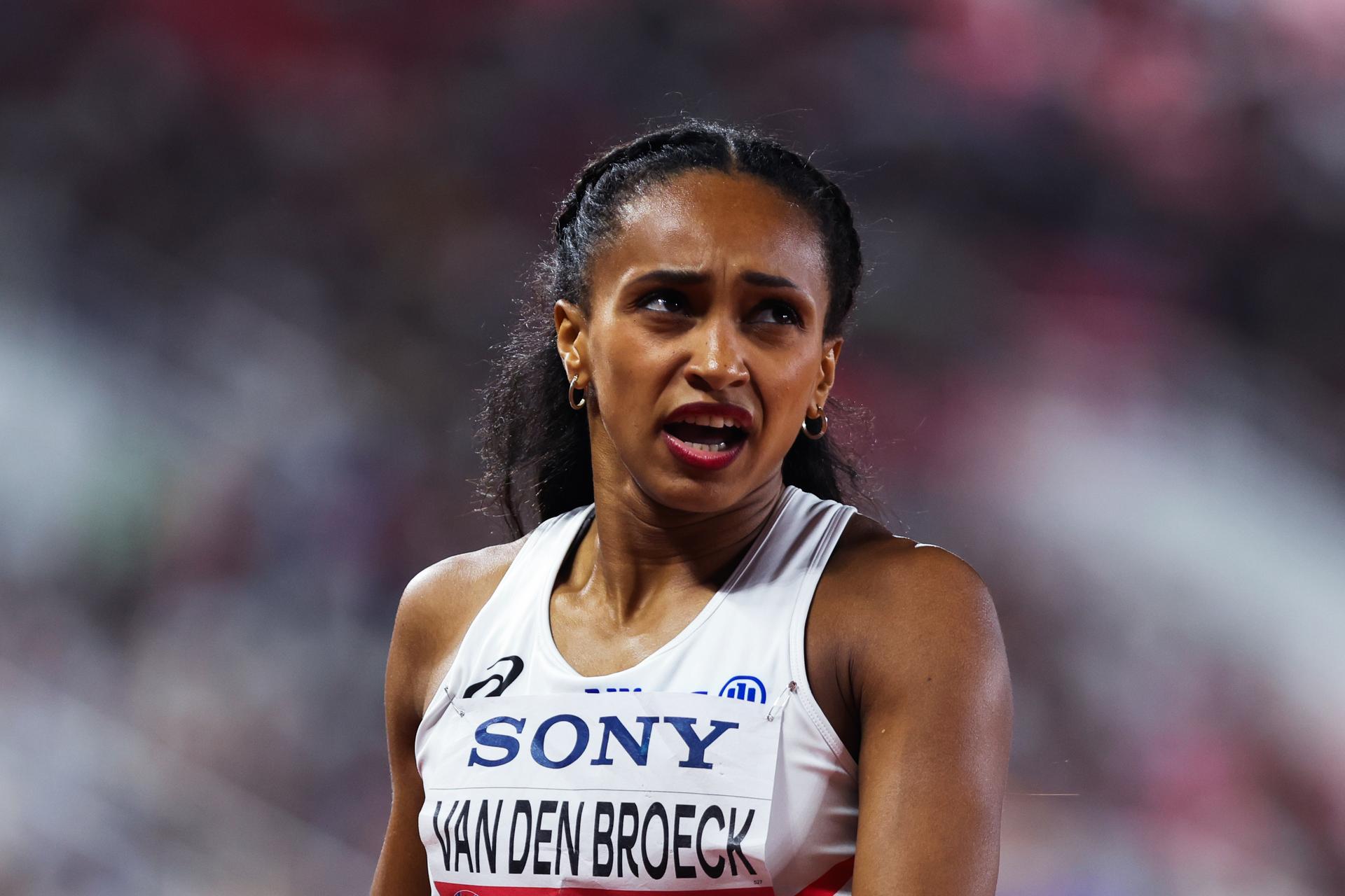 Belgian Naomi Van Den Broeck is pictured in action during the women 4x400m relay race, at the world relay championships, on Saturday 10 May 2025 in Guangzhou, China. The world relay championships in Guangzhou take place from 10 to 11 May. BELGA PHOTO NIKOLA KRSTIC