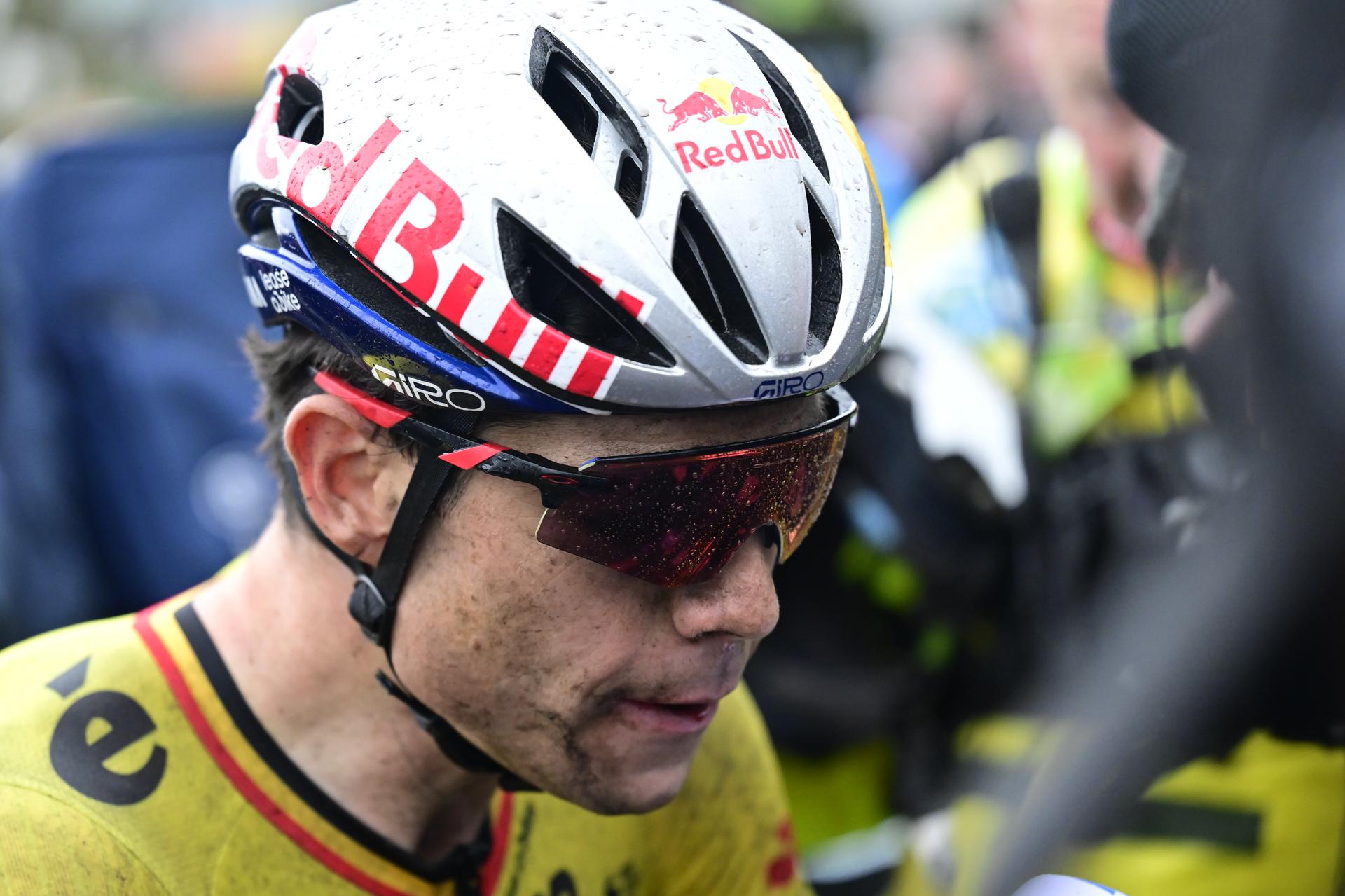 Belgian Wout van Aert of Team Visma-Lease a Bike and pictured after the 'E3 Saxo Bank Classic' one day cycling race, 208,8 km from and to Harelbeke, on Friday 28 March 2025. BELGA PHOTO DIRK WAEM