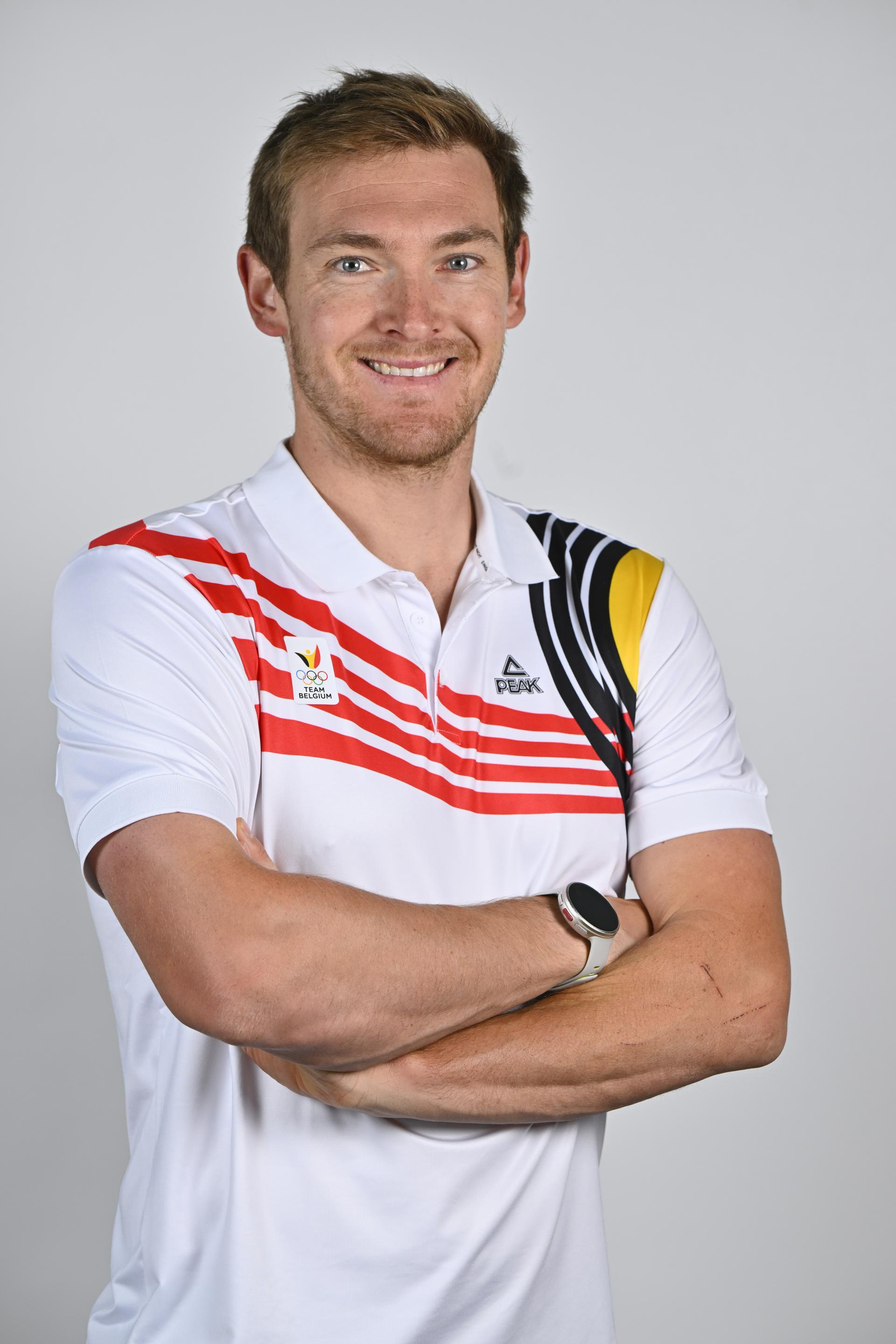 Athlete Florent Claude poses for the photographer during the annual training camp of Team Belgium (19-25/05), in Rio Maior, Portugal, Friday 23 May 2025. BELGA PHOTO ERIC LALMAND