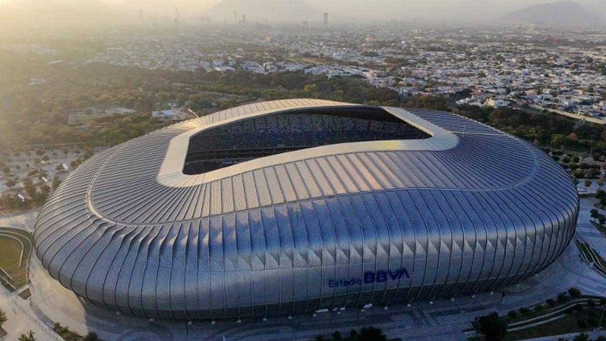 Aerial view showing the BBVA Stadium in Guadalupe, Nuevo Leon state, Mexico, on January 18, 2025, which will be one of the venues for the 2026 FIFA World Cup.  Julio Cesar AGUILAR / AFP