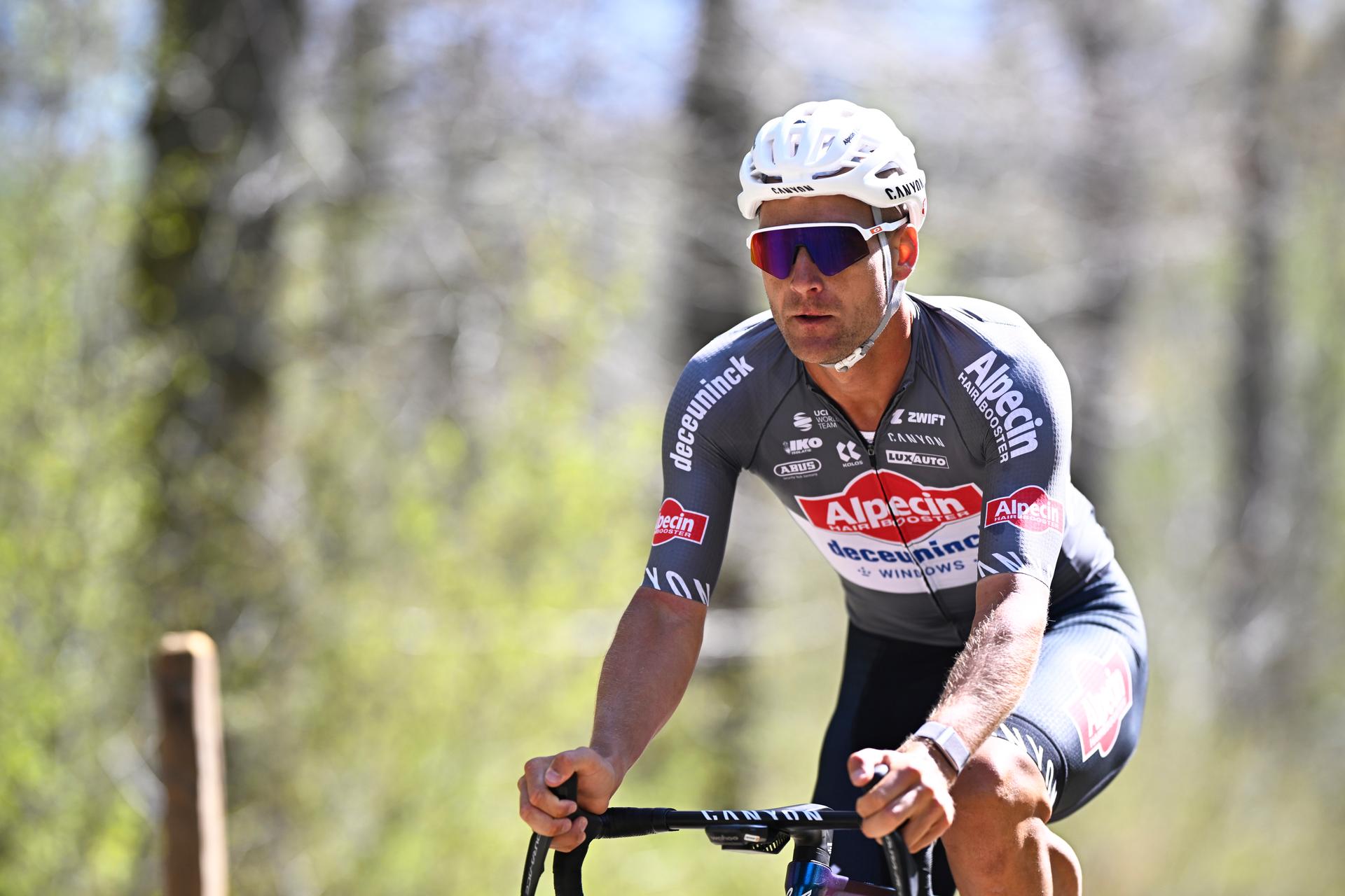 Belgian Jonas Rickaert of Alpecin-Deceuninck pictured during the reconnaissance of the track of this year's one-day cycling race Paris-Roubaix, around Roubaix, France, Friday 11 April 2025. BELGA PHOTO JASPER JACOBS