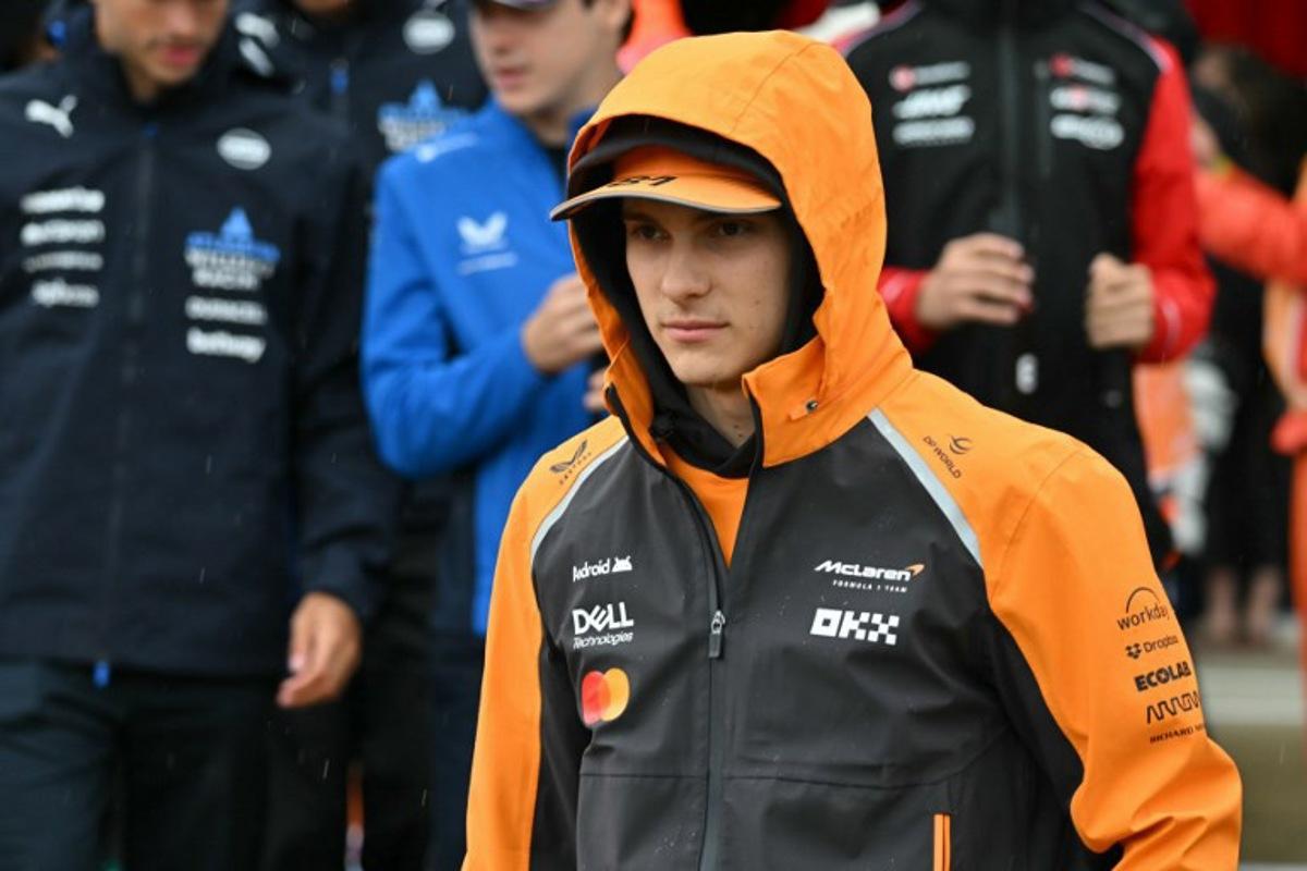 McLaren's Australian driver Oscar Piastri heads out for the drivers' parade ahead of the Formula One British Grand Prix at the Silverstone motor racing circuit in Silverstone, central England, on July 6, 2025.  Andrej ISAKOVIC / AFP