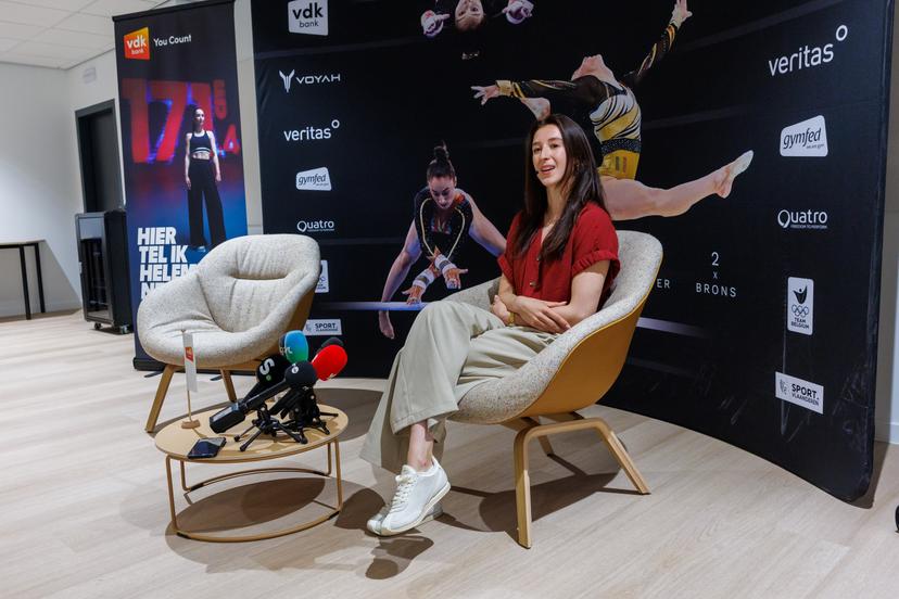 Belgian gymnast Nina Derwael holds a press conference regarding her retirement as a professional athlete, Wednesday 16 July 2025 in Gent. 2020 Olympic champion Derwael announced her retirement from the sport. BELGA PHOTO KURT DESPLENTER