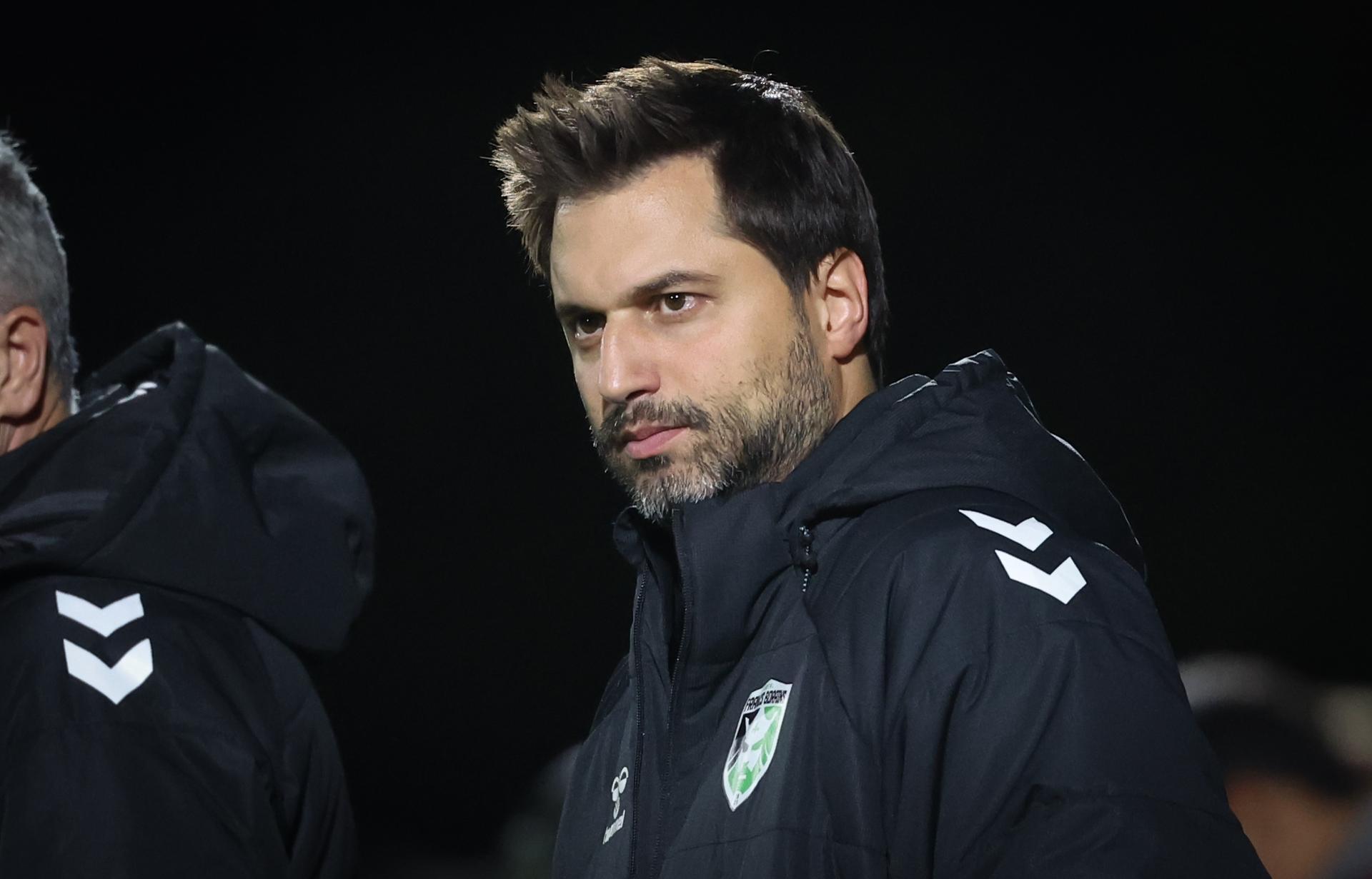 Francs Borains chairman Georges-Louis Bouchez pictured during a soccer game between Royal Francs Borains and RFC Seraing, Tuesday 23 September 2025 in Boussu, on day 7 of the 2025-2026 'Challenger Pro League' 1B second division of the Belgian championship. BELGA PHOTO VIRGINIE LEFOUR