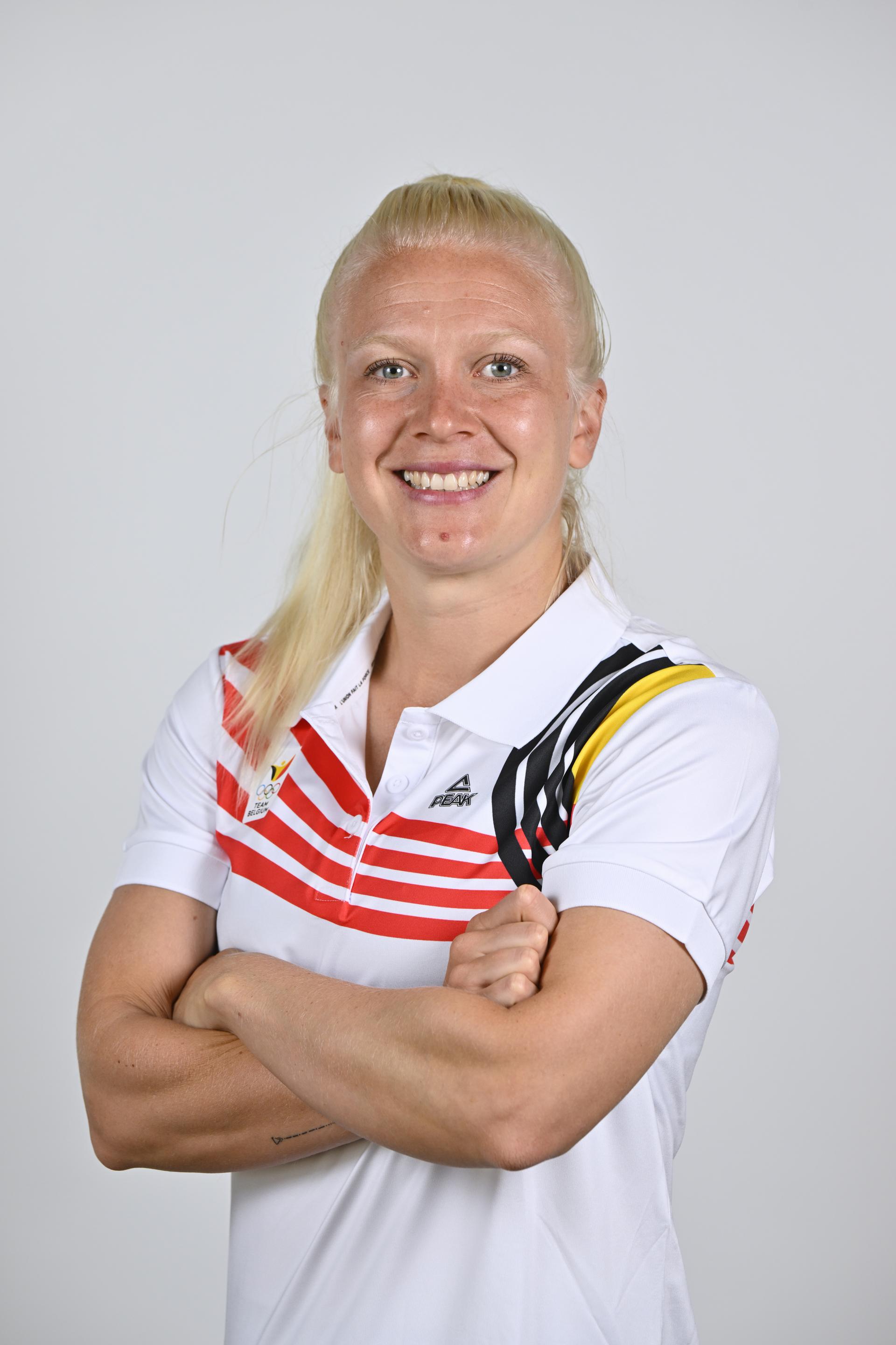 Athlete Kim Meylemans poses for the photographer during the annual training camp of Team Belgium (19-25/05), in Rio Maior, Portugal, Friday 23 May 2025. BELGA PHOTO ERIC LALMAND