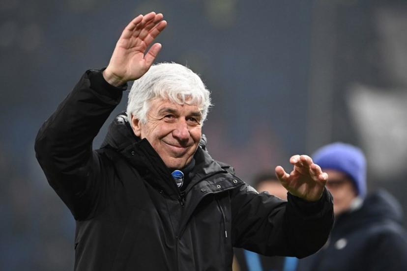 Atalanta's Italian coach Gian Piero Gasperini celebrates after winning the UEFA Champions League football match between Atalanta and Sturm Graz at the Gewiss Stadium in Bergamo, on January 21, 2025.  Isabella BONOTTO / AFP