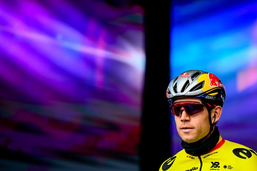 Belgian Wout van Aert of Team Visma-Lease a Bike pictured at the start of the 'E3 Saxo Bank Classic' one day cycling race, 208,8 km from and to Harelbeke, on Friday 28 March 2025. BELGA PHOTO DIRK WAEM