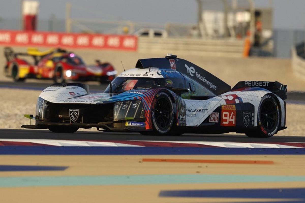 The #94 Peugeot TotalEnergies Peugeot 9X8 of Paul di Resta, Loic Duval and Stoffel Vandoorne  in action at the FIA World Endurance Championship 2024 season-opener under the banner of Lusail Speed Festival, at Lusail International Circuit on March 1, 2024 in Doha, Qatar.  KARIM JAAFAR / AFP