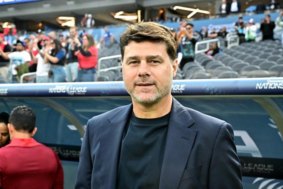 USA's Argentine coach Mauricio Pochettino looks on from the touchline ahead of the CONCACAF Nations League semifinal football match between USA and Panama at SoFi Stadium in Inglewood, California, on March 20, 2025.  Frederic J. Brown / AFP