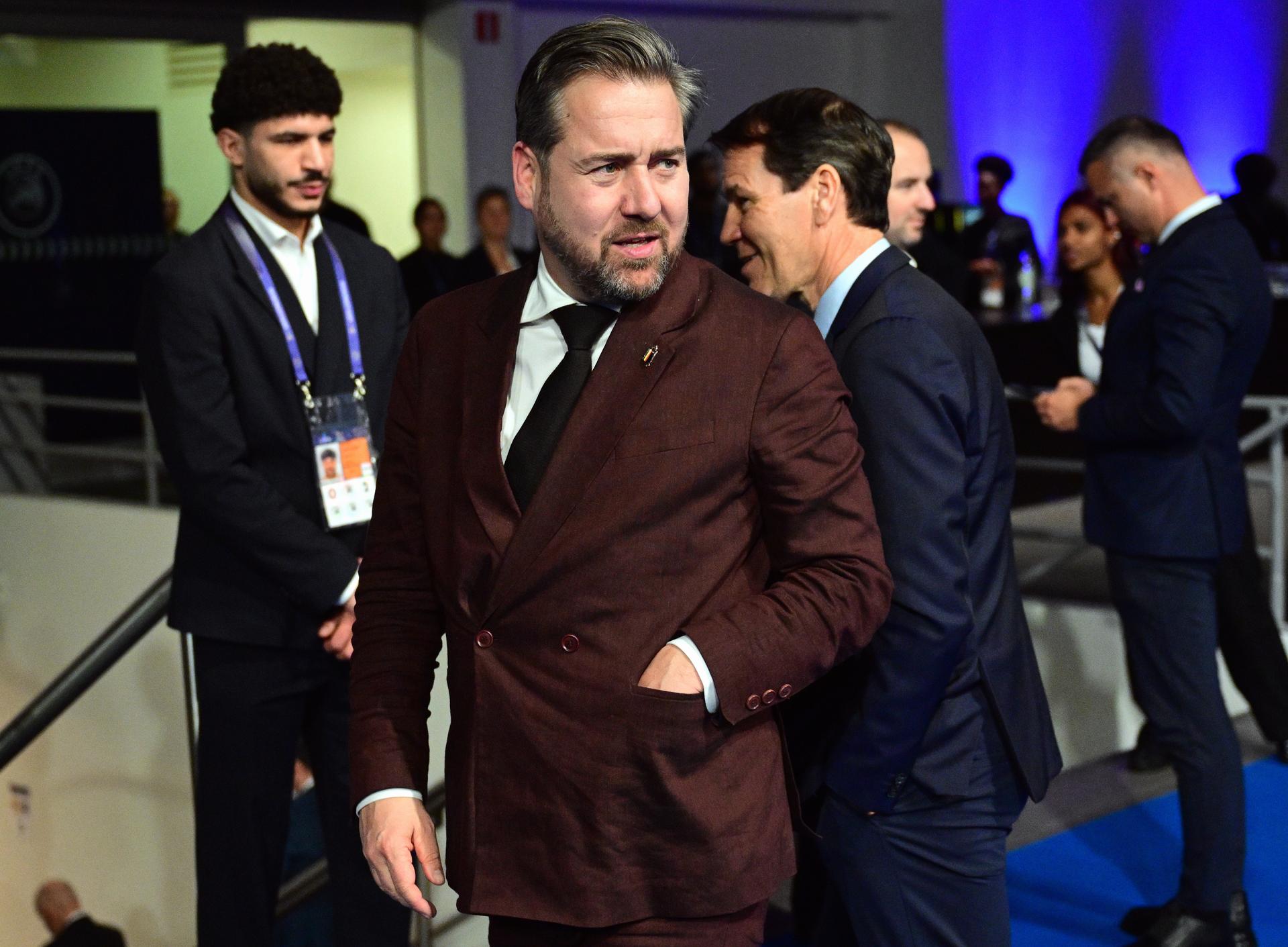 RBFA sports director Vincent Mannaert pictured during the draw of the league phase for the 26/27 edition of the Nations League soccer tournament, on Thursday 12 February 2026 in Brussels. BELGA PHOTO DIRK WAEM