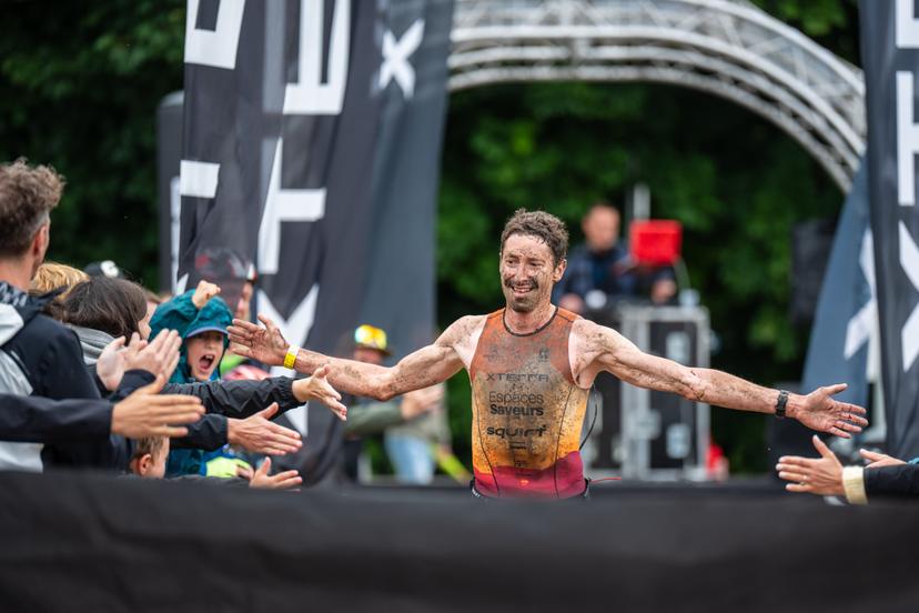 Sebastien Carabin wins the Xterra triathlon in Namur, on Saturday 07 June 2025. BELGA PHOTO MAXIME ASSELBERGHS