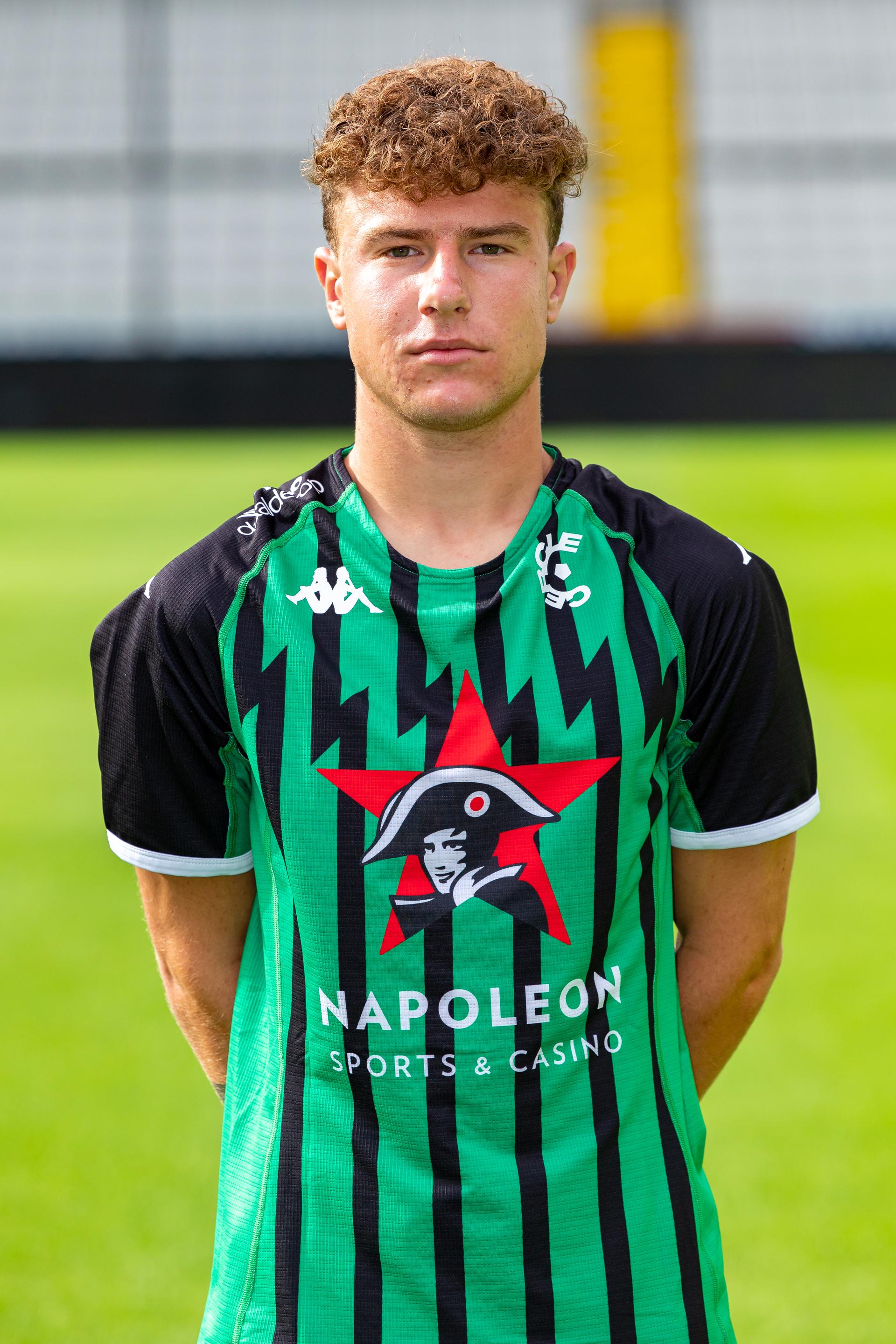 Cercle's Xander Martlé poses for the photographer at the 2022-2023 photoshoot of Belgian Jupiler Pro League Cercle Brugge, Wednesday 13 July 2022 in Brugge. BELGA PHOTO KURT DESPLENTER