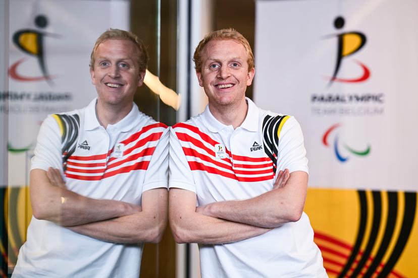 Belgian skier Maximilien Seeger poses for the photographer after a press conference of the Paralympic Team Belgium to present the athletes representing Belgium at the 2026 Paralympic Winter Games in Cortina d'Ampezzo and Milan (from March 6 to 15), on Tuesday 24 February 2026, in Brussels. BELGA PHOTO TOM GOYVAERTS