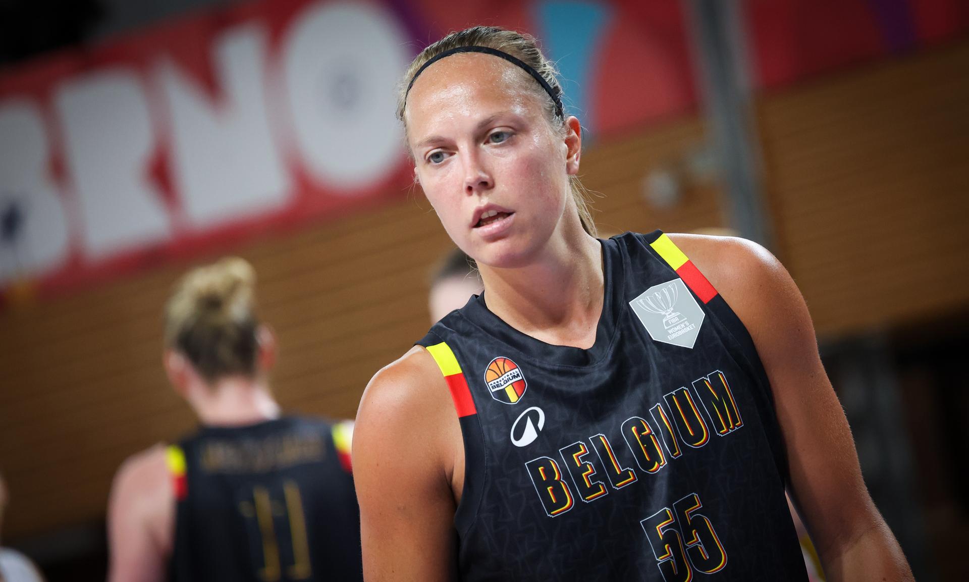 Belgium's Julie Allemand pictured during the second game in the group stage (group C) between Montenegro and Belgian national women team 'the Belgian Cats', in Brno, Czech Republlic, on Friday 20 June 2025, at the FIBA Women's EuroBasket 2025. BELGA PHOTO VIRGINIE LEFOUR