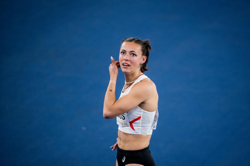 Belgian Rani Rosius pictured after the World Athletics Indoor Championships, in Nanjing, China, Saturday 22 March 2025. The championships take place from 21 to 23 March. BELGA PHOTO JASPER JACOBS