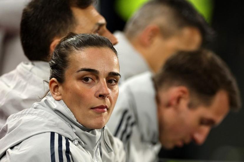 Arsenal's Dutch head coach Renee Slegers reacts ahead of the FIFA Women's Champions Cup semi-final football match between Arsenal Women and ASFAR (Association Sportive des Forces Armees Royales - Royal Army Club) at the Gtech Community Stadium in London on January 28, 2026.  Adrian Dennis / AFP