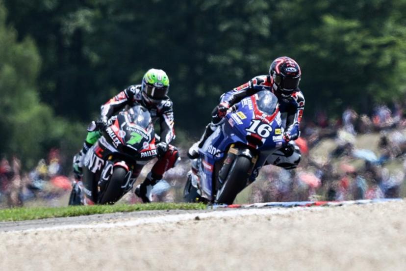 OnlyFans American Racing Moto2 team's US rider Joe Roberts (R) competes ahead of Fantic Racing Moto2 team's Belgian rider Barry Baltus during the Moto 2 Czech Grand Prix at Masaryk circuit in Brno on July 20, 2025.  Michal Cizek / AFP
