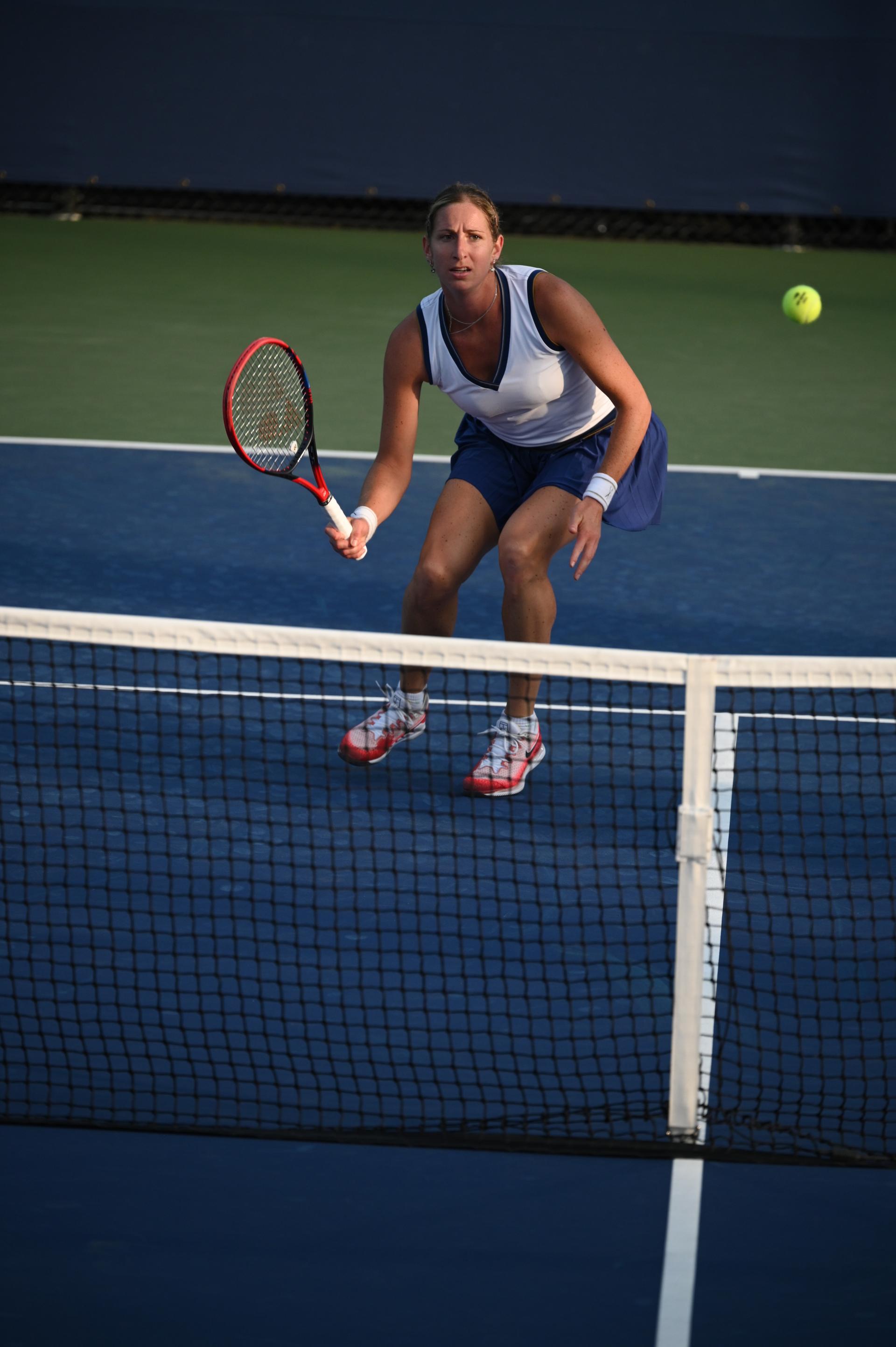 Magali Kempen pictured in action during a tennis match against Spanish Bolsova, in the Women's Qualifying Round at the 2023 US Open Grand Slam tennis tournament, at Flushing Meadow, New York City, USA, Tuesday 22 August 2023. BELGA PHOTO TONY BEHAR