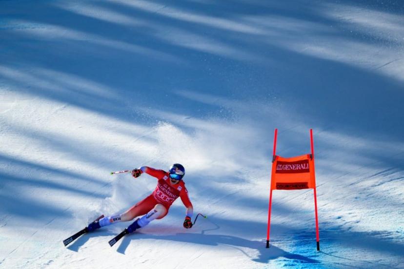 Switzerland's Marco Odermatt competes in the Men's Downhill event of the FIS Alpine World Cup in Courchevel in the French Alps on March 13, 2026.  Olivier CHASSIGNOLE / AFP