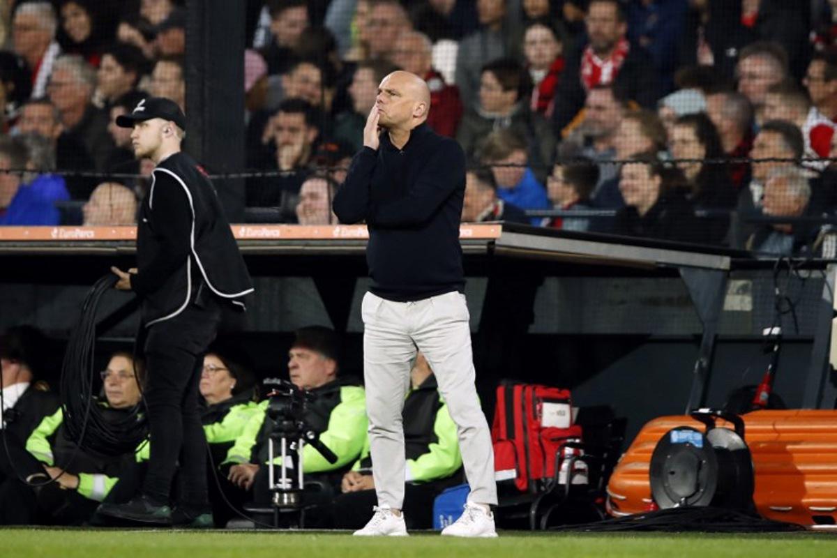 PEC Zwolle coach Johnny Jansen attends the Dutch Eredivisie football match between Feyenoord and PEC Zwolle at Feyenoord Stadion de Kuip on May 5, 2024 in Rotterdam.  Bart Stoutjesdijk / ANP / AFP