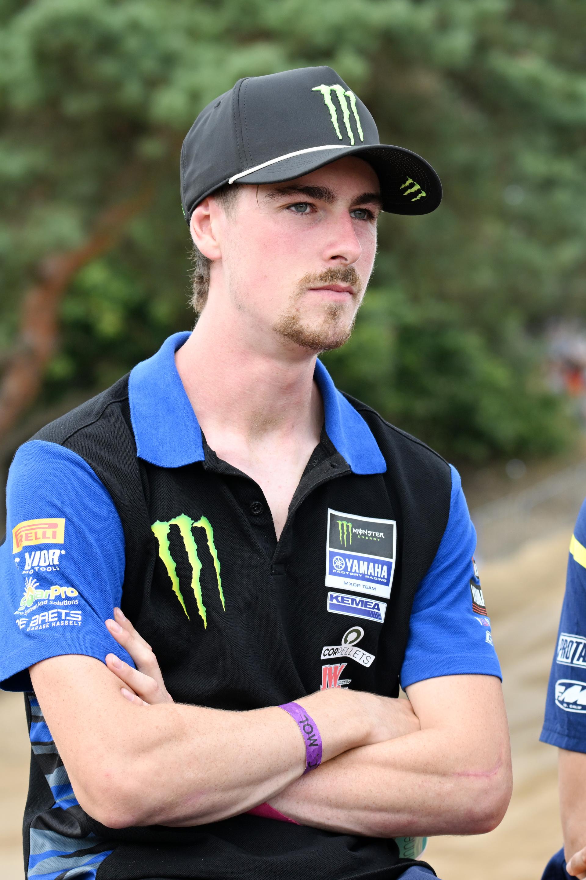 Belgian Jago Geerts is pictured at the sixth stage (6 of 10) of the the Belgian Championships motocross, at Keiheuvel, in Balen, Thursday 15 August 2024. BELGA PHOTO MAARTEN STRAETEMANS