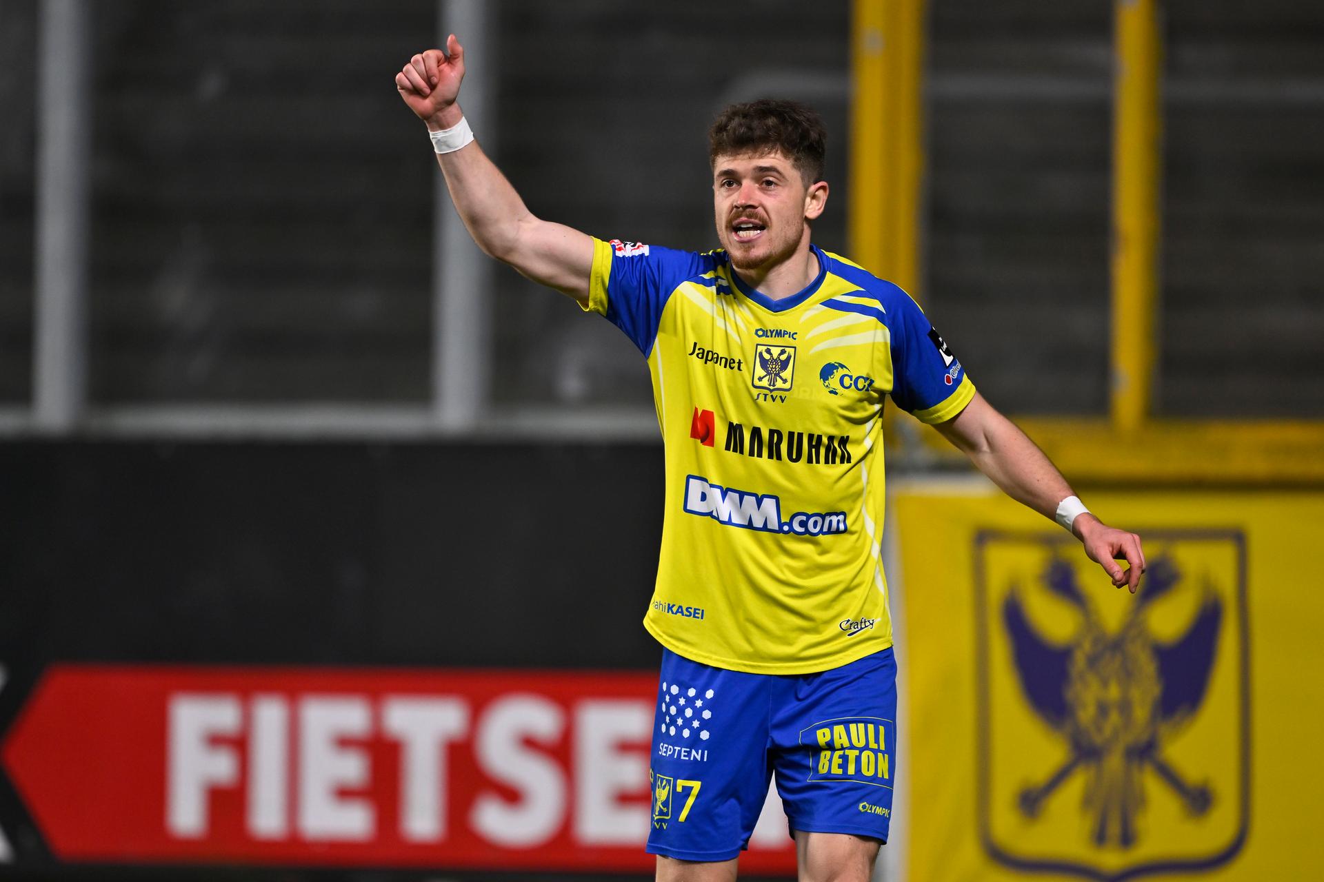 STVV's Arbnor Muja pictured during a soccer match between Sint-Truidense V.V. and Cercle Brugge, Sunday 08 March 2026 in Sint-Truiden, on day 28 of the 2025-2026 'Jupiler Pro League' first division of the Belgian championship. BELGA PHOTO JOHAN EYCKENS