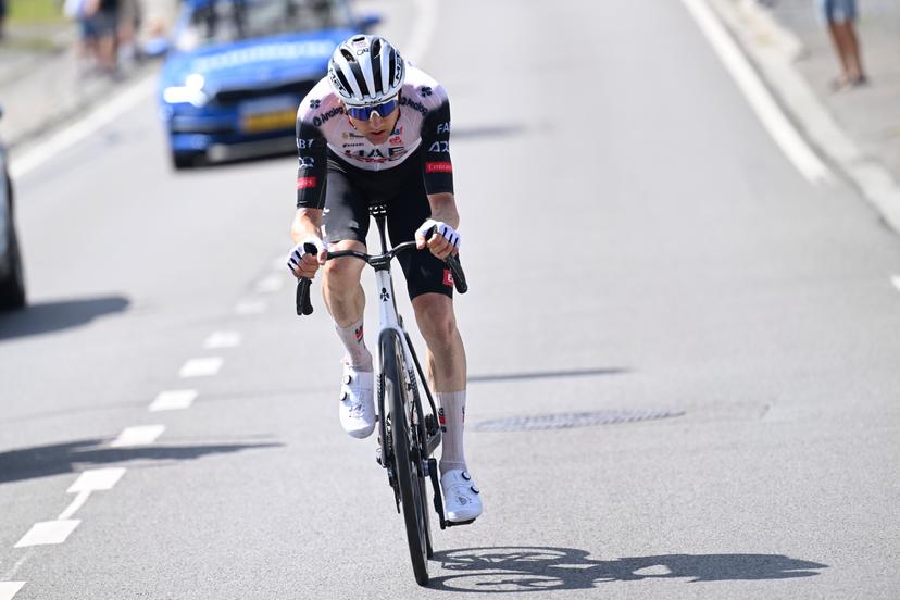 Belgian Tim Wellens of UAE Team Emirates pictured in action during the men's elite road race of the Belgian Cycling Championships, 230km from and to the Grand Place square in Binche on Sunday 29 June 2025. BELGA PHOTO POOL NICO VEREECKEN