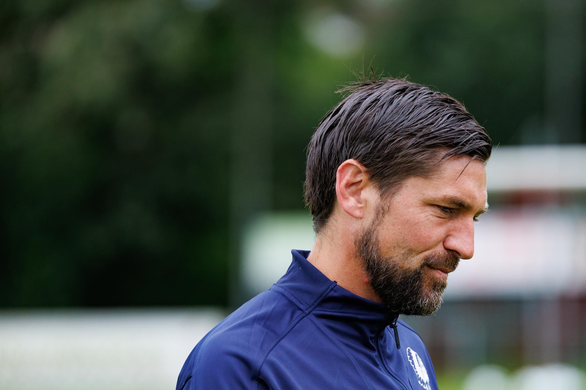 Gent's assistant coach Kevin Van Dessel pictured during the summer training camp of Belgian first division soccer team KAA Gent in Burgh-Haamstede, the Netherlands on Thursday 11 July 2024, to prepare for the upcoming 2024-2025 season. BELGA PHOTO KURT DESPLENTER