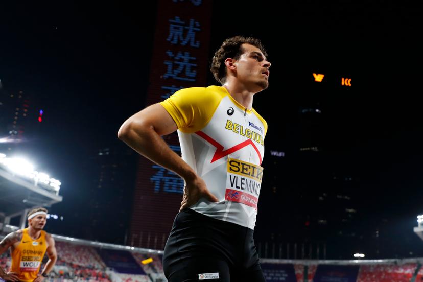Belgian Athlete Kobe Vleminckx pictured in action during the men 4x100m relay heats, at the world relay championships, on Saturday 10 May 2025 in Guangzhou, China. The world relay championships in Guangzhou take place from 10 to 11 May. BELGA PHOTO NIKOLA KRSTIC