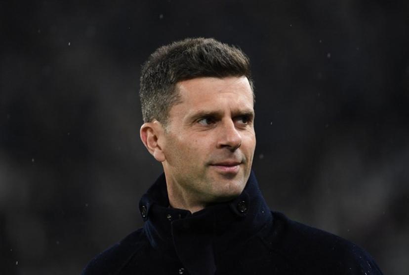 Juventus' Italian head coach Thiago Motta looks on prior to the Italian Serie A first division football match between Juventus and Atalanta at the Allianz stadium in Turin, northern Italy, on March 9, 2025.  Isabella BONOTTO / AFP