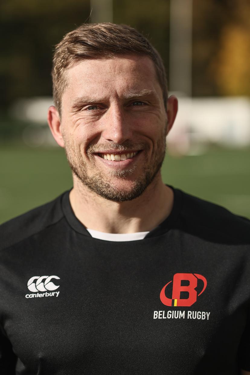 Belgium's Julien Berger poses for the photographer during a training session of the Black Devils, the Belgian national rugby team, at the Nelson Mandela Stadium in Neder-Over-Heembeek, Brussels, Sunday 02 November 2025. The team is preparing for the qualification games for the World Cup. BELGA PHOTO BRUNO FAHY
