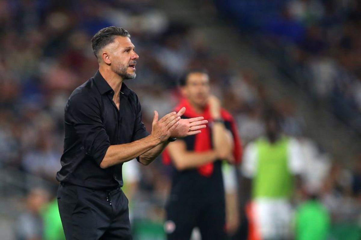 Monterrey's Argentine coach Martin Demichelis gestures during the Liga MX Clausura football match between Monterrey and Tijuana at the BBVA Stadium in Monterrey, Mexico on March 29, 2025.  Julio Cesar AGUILAR / AFP
