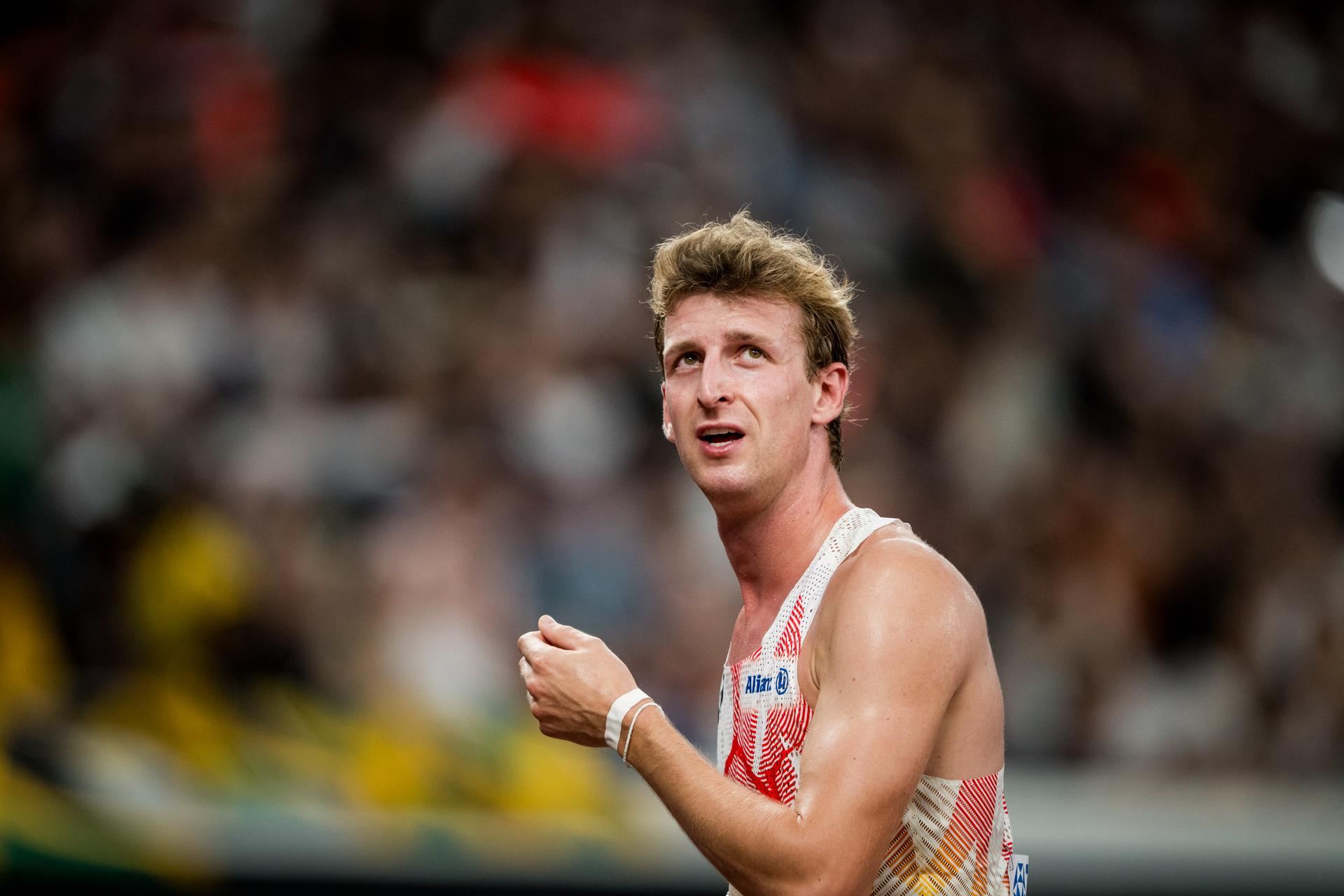 Belgian Alexander Doom pictured in action during the 400m men, Heats, in the World Athletics Championships in Tokyo, Japan, on Sunday 14 September 2025. The outdoor Worlds are taking place from 13 to 21 September. BELGA PHOTO JASPER JACOBS