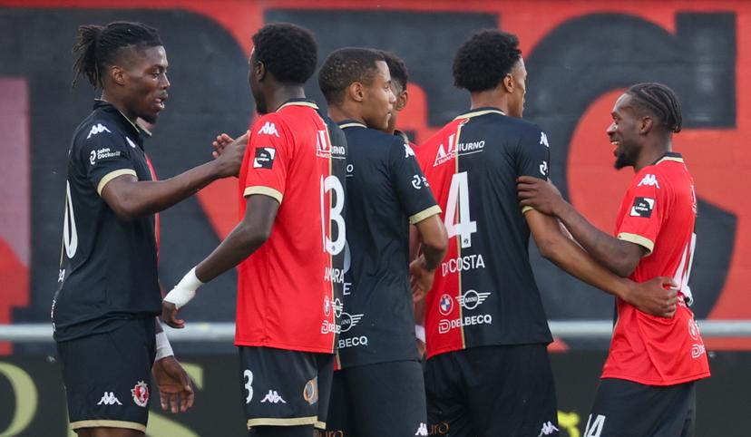 Seraing's Hemsley Chizorba Akpa-Chukwu celebrates after scoring during a soccer game between RFC Seraing and Royal Francs Borains, Sunday 08 March 2026 in Seraing, on day 28 (out of 34) of the 2025-2026 'Challenger Pro League' 1B second division of the Belgian championship. BELGA PHOTO VIRGINIE LEFOUR