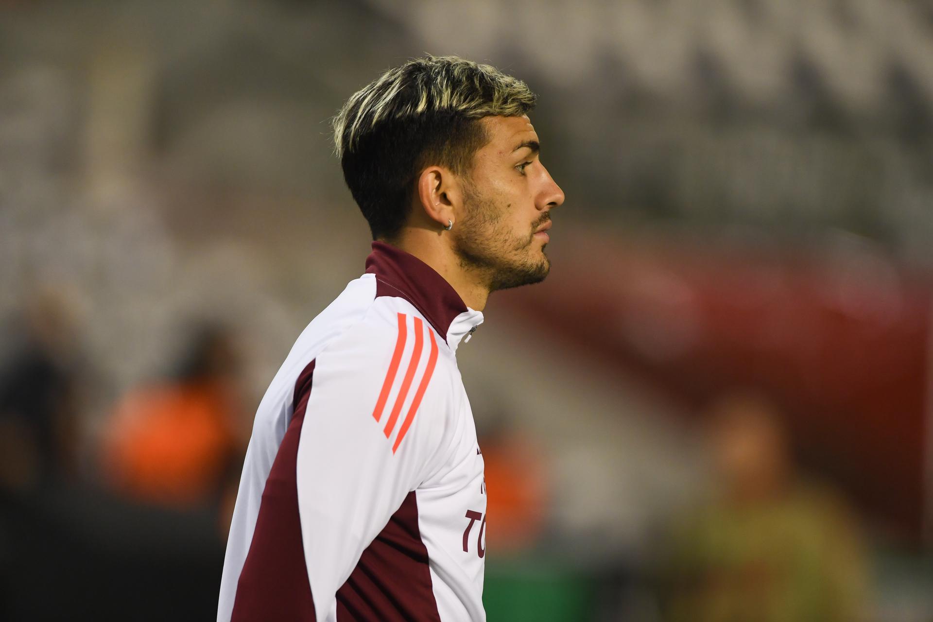 AS Roma's Leandro Paredes pictured during a soccer game between Belgian Royale Union Saint-Gilloise and Italian club AS Roma in Brussels, on Thursday 07 November 2024, on day 4/8 of the League phase of the UEFA Europa League tournament. BELGA PHOTO JILL DELSAUX