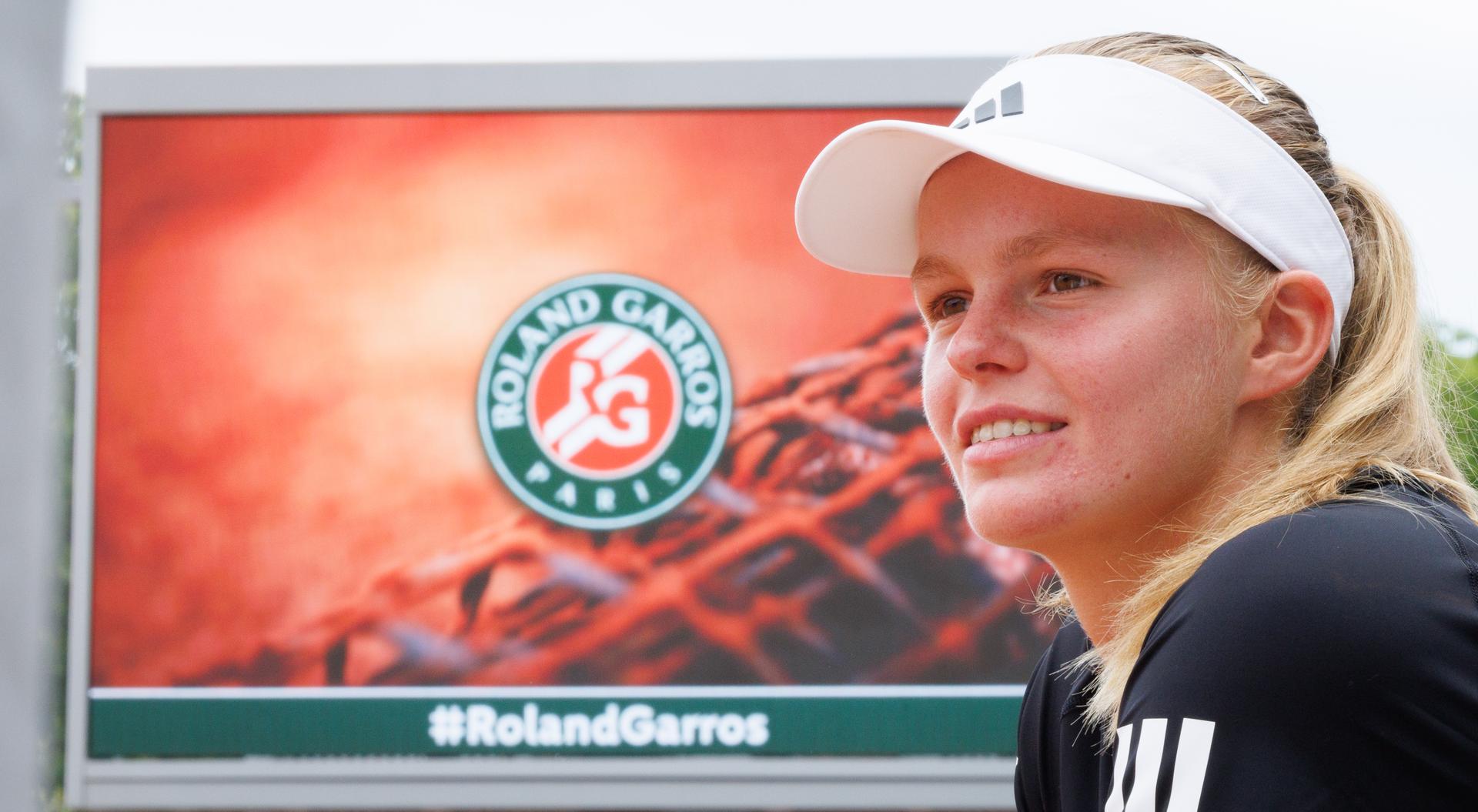 Belgian tennis player Jeline Vandromme poses for the photographer at the Roland Garros French Open tennis tournament in Paris, France, Saturday 31 May 2025. This year's tournament takes place from 25 May to 08 June. BELGA PHOTO BENOIT DOPPAGNE