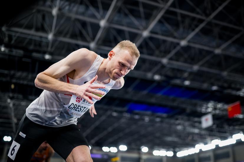 Belgian athlete Eliott Crestan pictured in action during the men's 800m, at the the World Athletics Indoor Championships, in Nanjing, China, Friday 21 March 2025. The championships take place from 21 to 23 March. BELGA PHOTO JASPER JACOBS